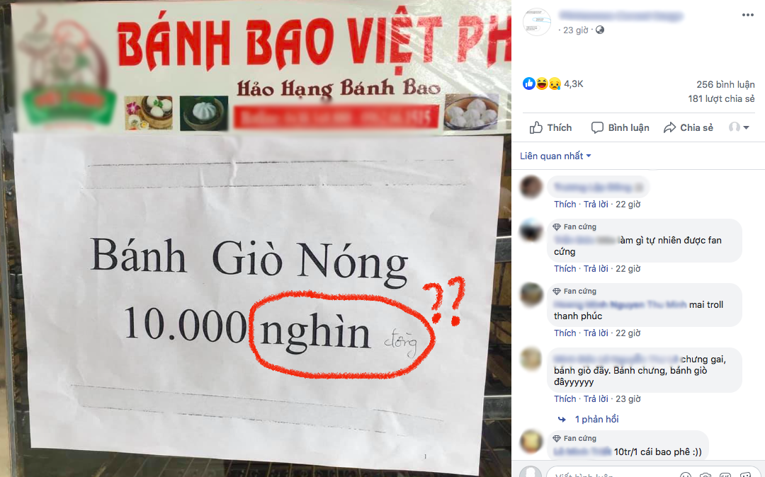 Cư dân mạng giật mình với cửa hàng bán bánh giò giá... 10 triệu đồng/chiếc, nhìn kỹ mới phát hiện ra 1 phút hơi “lag” của chủ quán