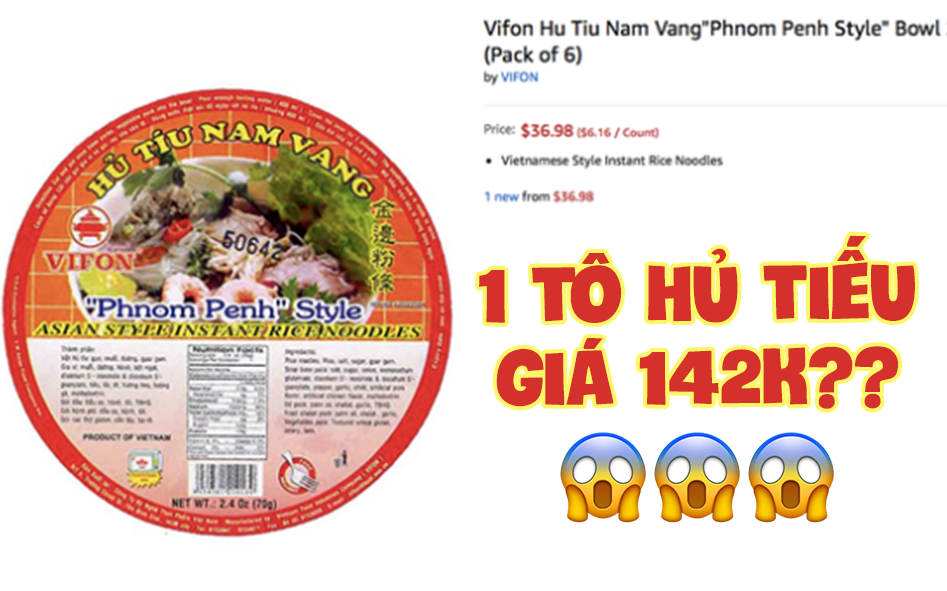 "Ngó nghía" những loại mì - miến - phở Việt đóng gói bán trên Amazon: đắt gấp 10-15 lần ở Việt Nam, còn không có mà mua