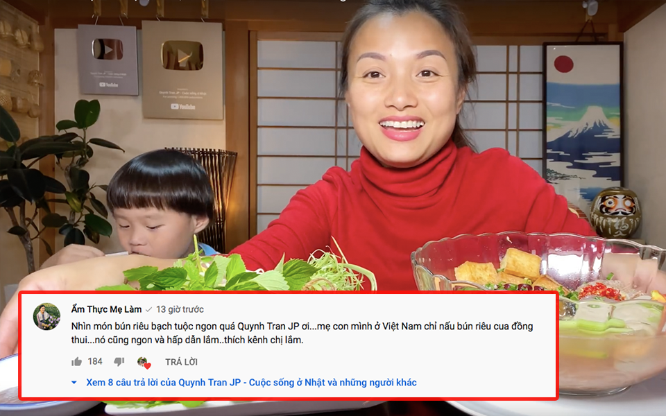 Quỳnh Trần JP đăng vlog nấu bún riêu với… bạch tuộc có 1-0-2, nhưng dân tình lại chú ý hơn tới bình luận “tung hứng” của Ẩm Thực Mẹ Làm