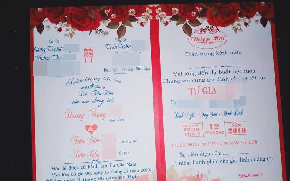 Sự thật tấm thiệp mời ghi tên chú rể và 2 cô dâu là chị em ruột ở Bình Định khiến nhiều người bức xúc