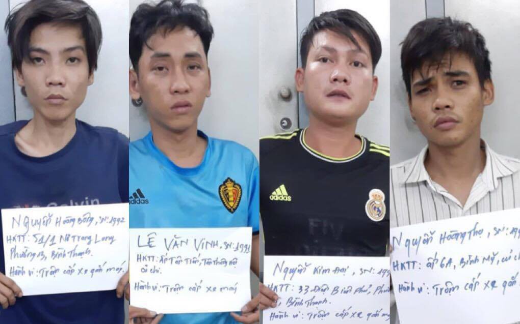 Bắt băng nhóm nghiện ma tuý chuyên trộm cắp tài sản ở nhiều quận huyện của Sài Gòn