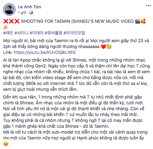 Cậu bạn người Việt kể chuyện đóng MV cùng Taemin: Nam idol rất thân thiện, chi tiết về cách cư xử hé lộ nhân cách ngôi sao - Ảnh 11.