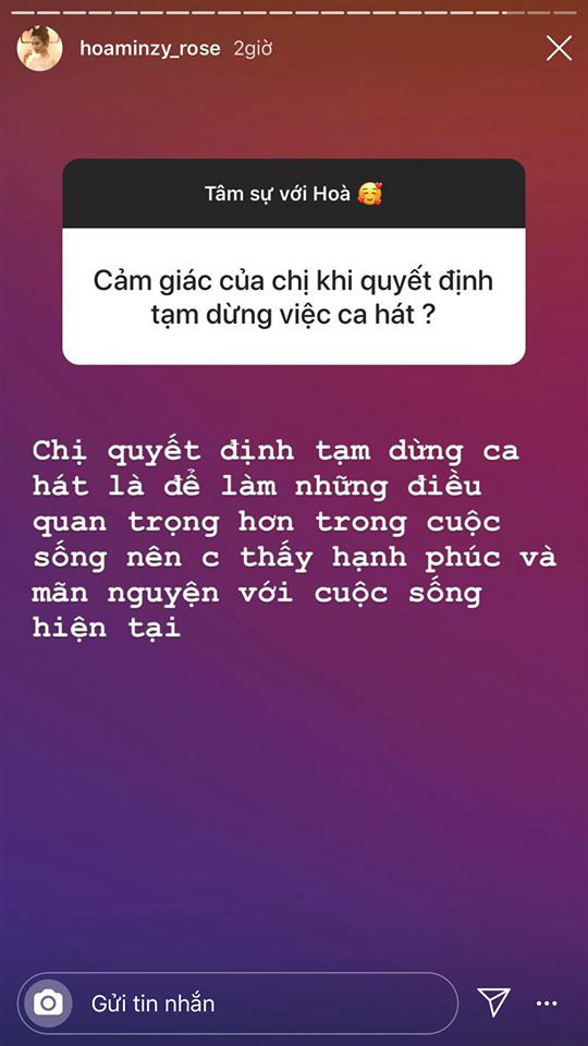 Giữa tin đồn sinh con và cưới thiếu gia, Hòa Minzy cuối cùng đã lên tiếng và tiết lộ luôn lý do tạm ngừng hát - Ảnh 4.