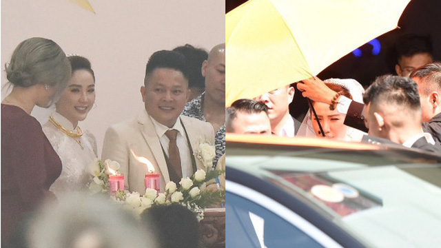Tóc Tiên và Hoàng Touliver chính thức lộ diện trong đám cưới bí mật, che ô kỹ càng tương tự Hà Tăng, Bảo Thy - Ảnh 5.