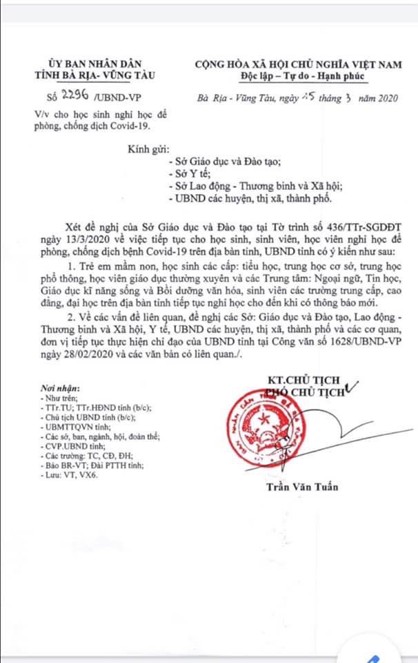 Bà Rịa-Vũng Tàu, Vĩnh Phúc thay đổi lịch nghỉ học sát nút; chỉ còn 1 tỉnh chưa đưa ra thông báo - Ảnh 1.