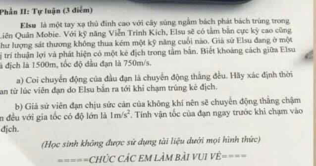 Xôn xao đề thi Vật lý toàn kiến thức Liên quân Mobile, chưa biết thật giả như nào nhưng game thủ cũng được dịp sướng mê - Ảnh 2.