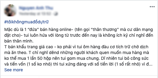 Thông điệp Tôi không mua đồ dự trữ kêu gọi bình tĩnh phòng chống bão dịch Covid-19 được cộng đồng hưởng ứng - Ảnh 3.