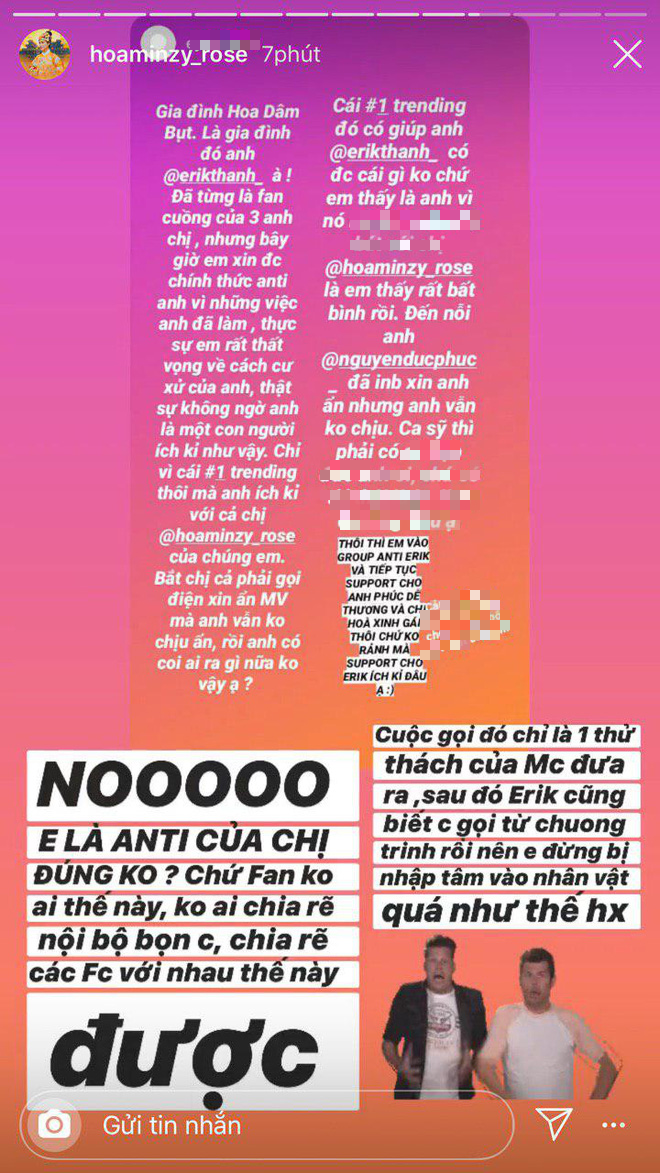 Erik bị antifan chỉ trích ích kỷ vì không chịu “nhường đường” cho đàn chị lên #1 trending Youtube, Hoà Minzy có phản ứng gì? - Ảnh 2.