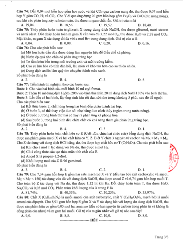 Đề thi tham khảo kỳ thi tốt nghiệp THPT Quốc gia năm 2020 môn Hóa - Ảnh 3.