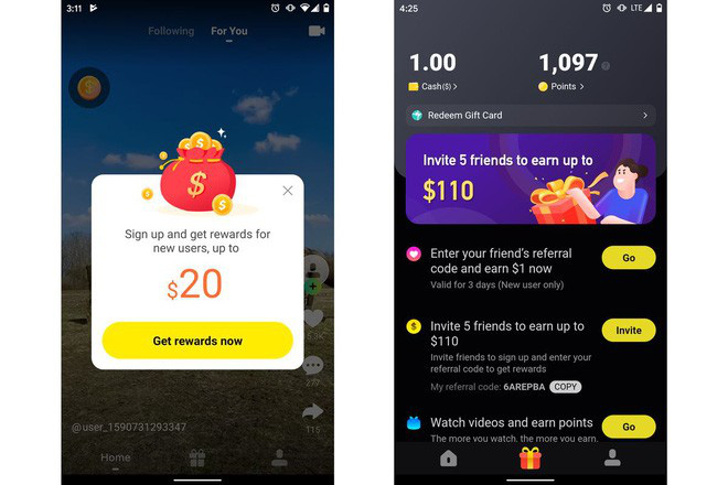 Xuất hiện ứng dụng nhái TikTok, trả tiền cho người xem video, leo luôn top 1 App Store - Ảnh 2.