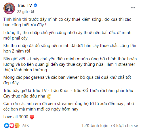 Trùm cày thuê khét tiếng một thời viết tâm thư hoàn lương, mong Garena tha thứ lỗi lầm lúc tuổi trẻ chưa trải sự đời - Ảnh 2.