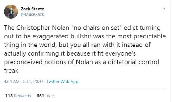 Bị phốt oan cấm dùng ghế trên phim trường, bậc thầy Christopher Nolan lên tiếng thanh minh Có mình tôi không được ngồi thôi! - Ảnh 4.
