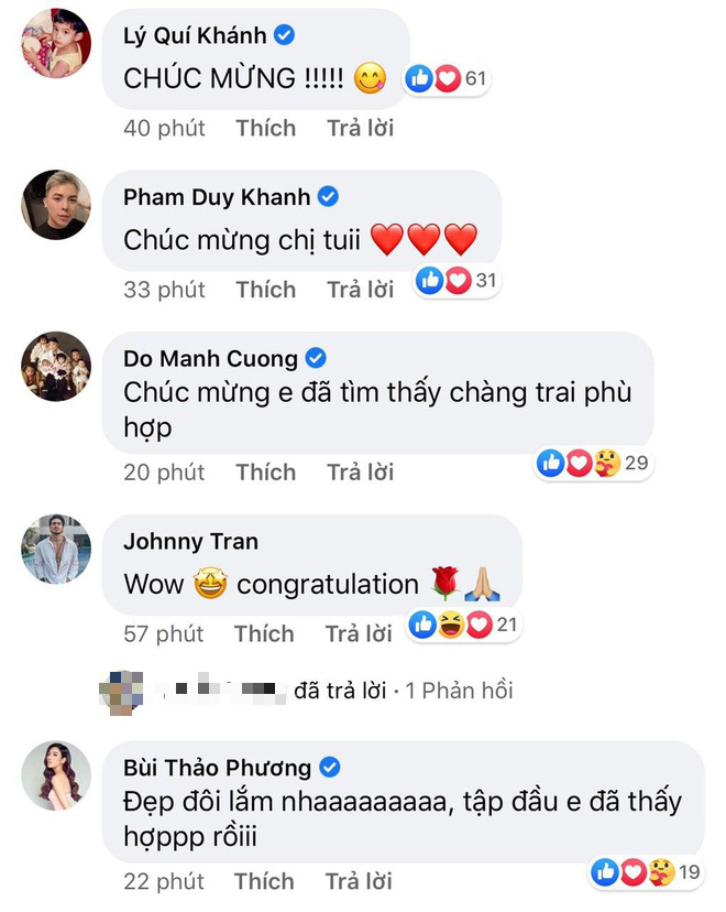 Hoa hậu Khánh Vân, Á hậu Thuý Vân, NTK Đỗ Mạnh Cường... chúc mừng Hương Giang nên duyên với CEO Matt Liu - Ảnh 2.
