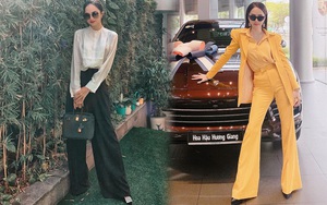 Hương Giang có 2 combo quần   giày dép hack dáng 