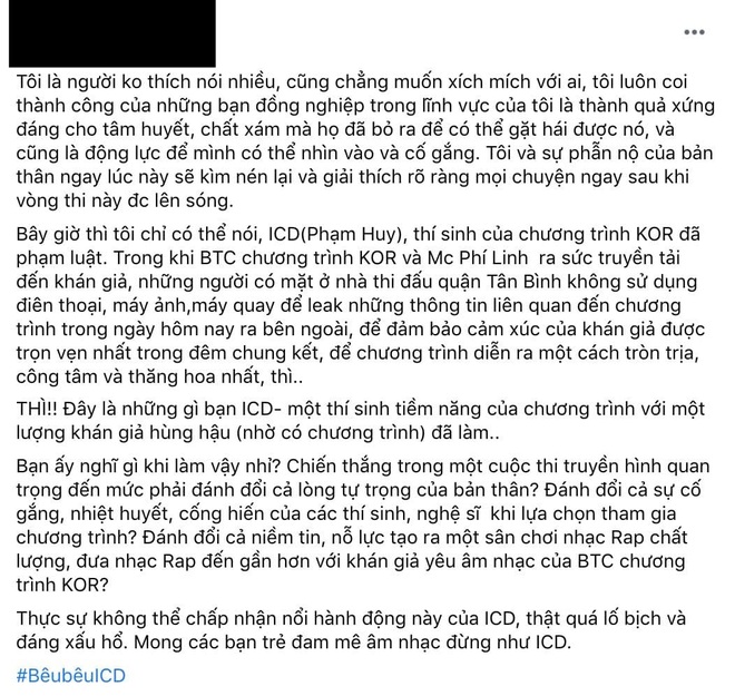 Biến căng: ICD bị tố kêu gọi bình chọn trái quy định ngay đêm ghi hình Chung kết King Of Rap, làm lộ kết quả vòng Hồi sinh? - Ảnh 2.