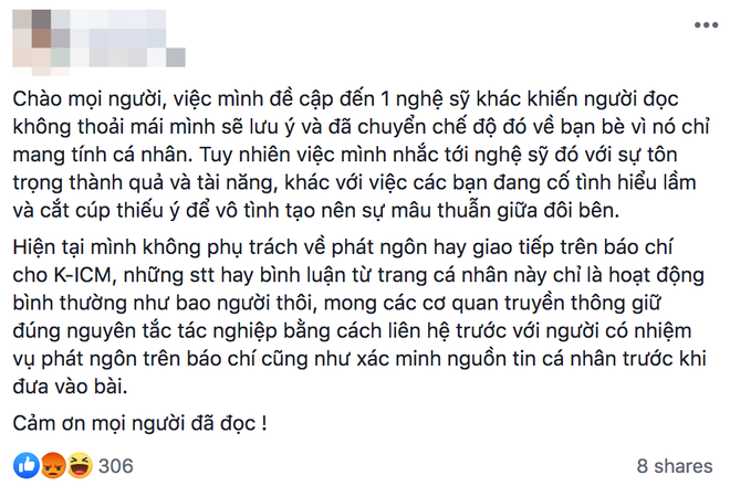 Người thuộc công ty ICM đôi co với netizen và nhắc tới Sơn Tùng M-TP khẳng định mình không phải là quản lý truyền thông của K-ICM! - Ảnh 3.