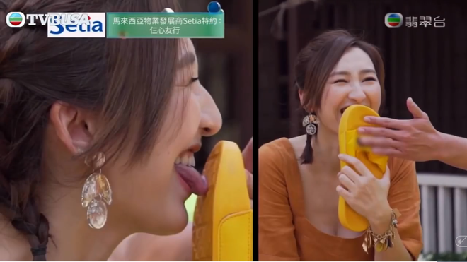 Rùng mình khi xem mỹ nhân phim 18  của TVB liếm dép bẩn dính đầy cát trên sóng truyền hình - Ảnh 5.
