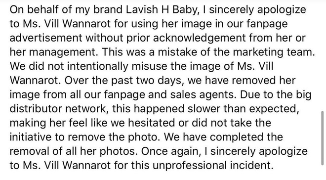Huyền Baby đăng ảnh chụp màn hình lời xin lỗi gửi đến diễn viên Thái Lan sau khi bị tố dùng ảnh trái phép - Ảnh 1.