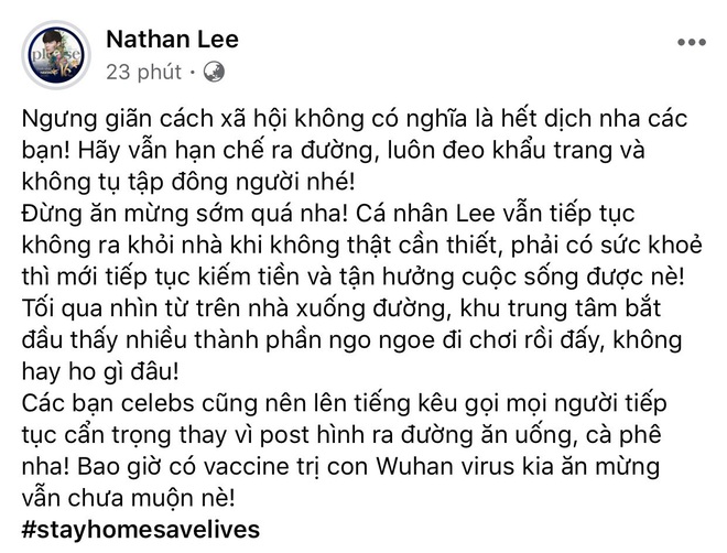 Sao Việt ngày đầu nới lỏng cách ly xã hội: Vũ Khắc Tiệp hào hứng ra đường, Bảo Hân bị nhắc nhở vì chuyện khẩu trang - Ảnh 8.