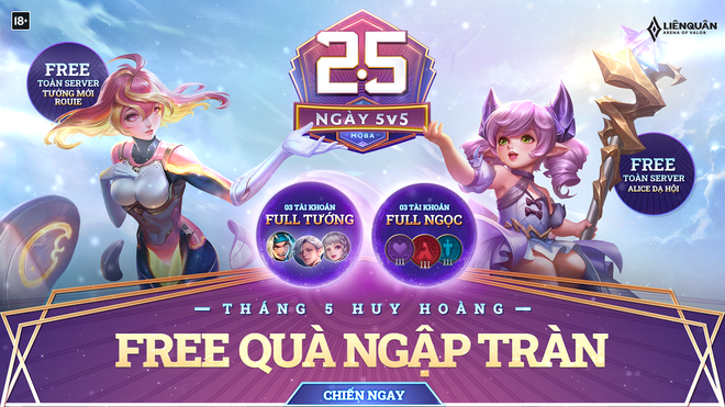 Liên Quân Mobile: Game thủ được nhận miễn phí 1 tướng mới và 2 skin trong sự kiện tháng 5 - Ảnh 1.