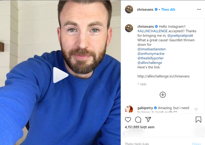 Vừa lập Instagram, Đội trưởng Mỹ Chris Evans liền triệu tập hội Avengers tham gia thử thách chống COVID-19 lia lịa - Ảnh 2.
