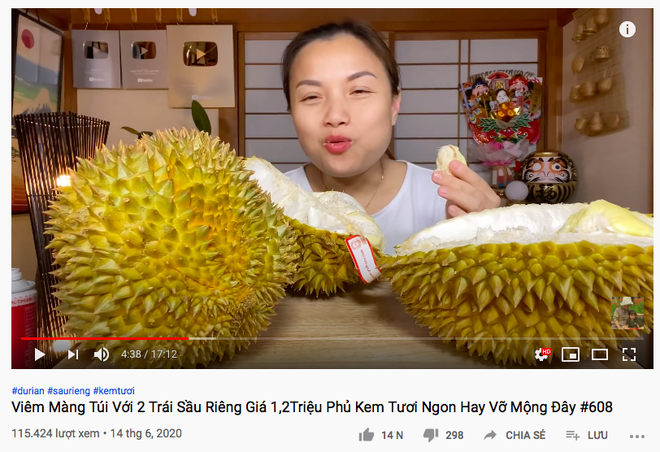 Trời ơi ngất luôn với chị Quỳnh Trần: Mukbang sầu riêng siêu to siêu béo 1,2 triệu đồng, xem đêm nay khỏi ngủ - Ảnh 1.