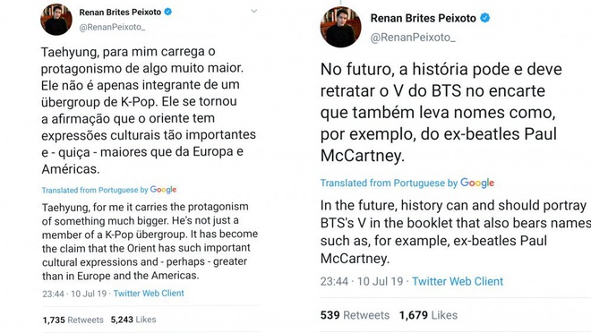 Ông trùm truyền thông của Brazil ca ngợi V (BTS) trong tương lai sẽ vĩ đại như huyền thoại Paul McCartney của The Beatles, đỉnh hơn PSY rất nhiều! - Ảnh 2.