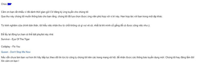 Gửi thư từ chối kèm cả list nhạc vì sợ ứng viên buồn, nhà tuyển dụng vẫn bị chê trách vì lỗi sai kinh điển này - Ảnh 1.