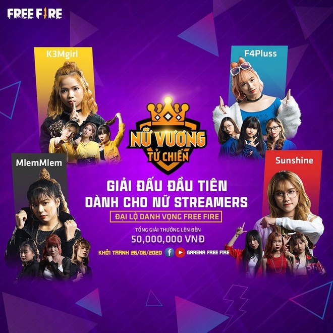 Free Fire tổ chức giải đấu Nữ vương đại chiến, quy tụ 16 bóng hồng streamer xinh đẹp - Ảnh 2.