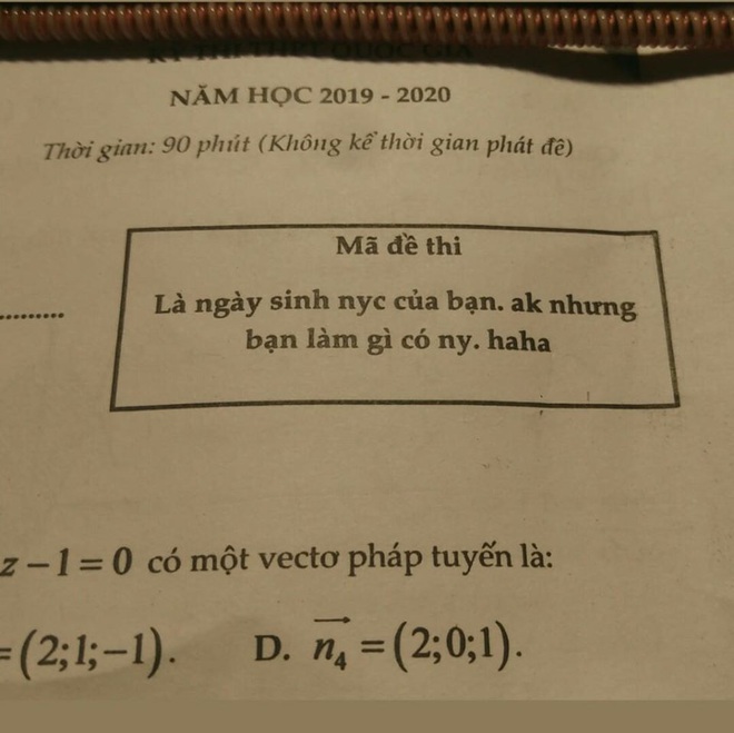 Giáo viên đặt mã đề đậm mùi cà khịa, học sinh đọc vào là tức anh ách - Ảnh 1.