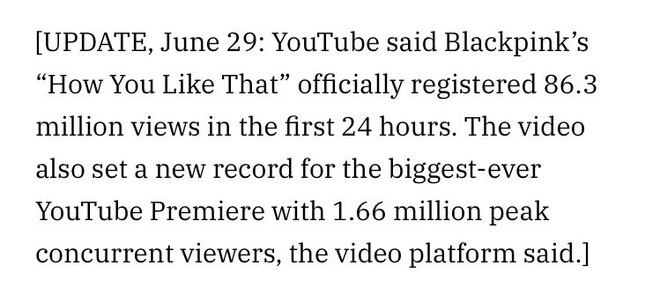 YouTube xác nhận lượt xem 86,3 triệu trong 24h đầu của How You Like That: BLACKPINK giữ kỷ lục thế giới, không bị trừ view mà còn được cộng thêm! - Ảnh 2.