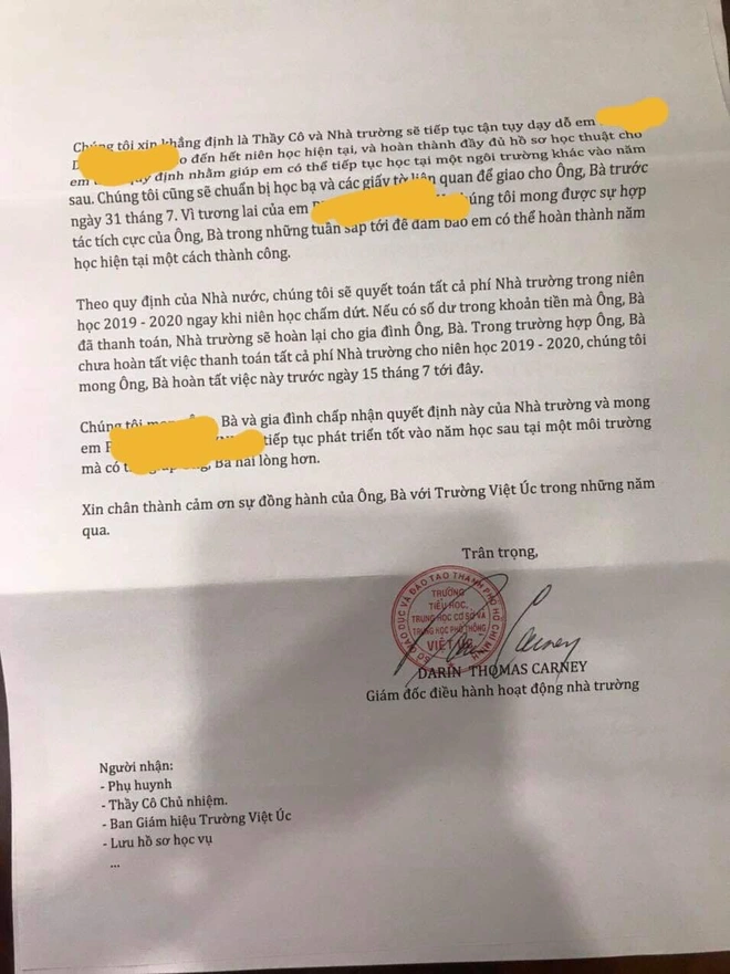 Phản ứng của phụ huynh sau lời giải thích của trường Quốc tế Việt Úc về thông báo không tiếp nhận học sinh năm học tới - Ảnh 2.
