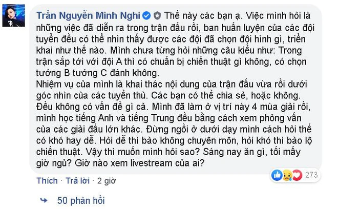 Optimus chê trách Minh Nghi phỏng vấn đụng chạm đến chiến thuật các đội, nữ MC phản phảo cực gắt - Ảnh 2.