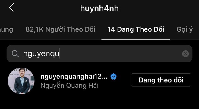 Huỳnh Anh theo dõi lại Instagram Quang Hải, tiếp tục chứng minh không bỏ rơi bạn trai sau ồn ào - Ảnh 1.