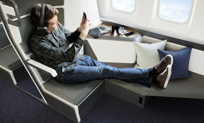 Cận cảnh khoang máy bay hạng phổ thông trong tương lai: Du khách có thể thoải mái nằm dài với thiết kế ghế ngồi hoàn toàn mới - Ảnh 3.