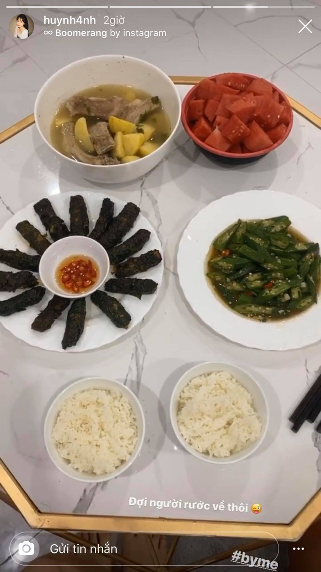 Series mâm cơm nhìn phát thèm của Huỳnh Anh, Quang Hải rước nàng về dinh thì tha hồ thích nhé - Ảnh 3.