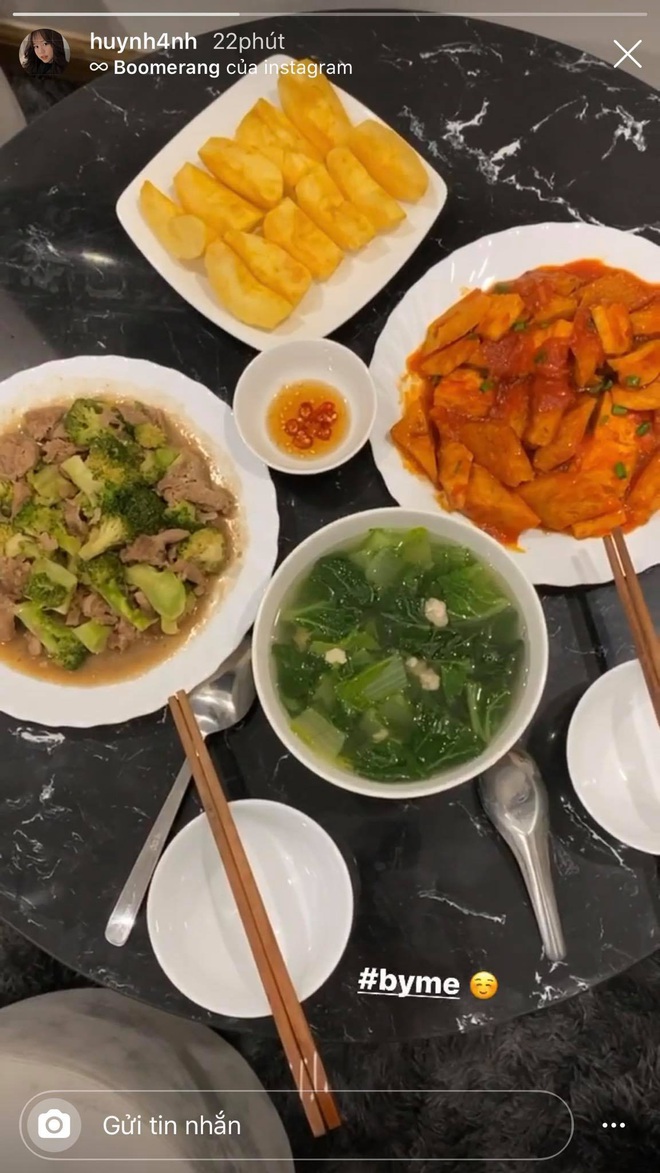 Series mâm cơm nhìn phát thèm của Huỳnh Anh, Quang Hải rước nàng về dinh thì tha hồ thích nhé - Ảnh 2.