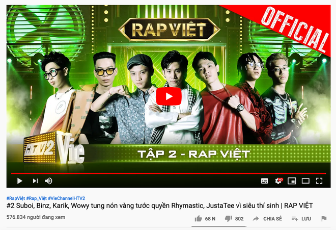 Với hơn nửa triệu lượt view, tập 2 Rap Việt là show thực tế có lượng người xem cùng lúc cao nhất Việt Nam mọi thời đại! - Ảnh 1.