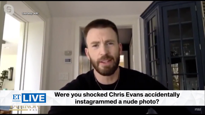 Captain America Chris Evans giả ngơ khi được hỏi về sự cố lộ ảnh nhạy cảm trên sóng truyền hình - Ảnh 2.