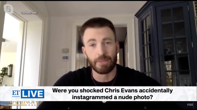 Captain America Chris Evans giả ngơ khi được hỏi về sự cố lộ ảnh nhạy cảm trên sóng truyền hình - Ảnh 4.