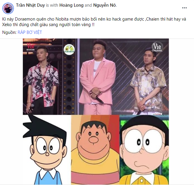 Rap Việt giờ không khác gì phim hoạt hình: Hết team Wowy lại đến học trò Karik thành nhân vật trong Doraemon - Ảnh 3.