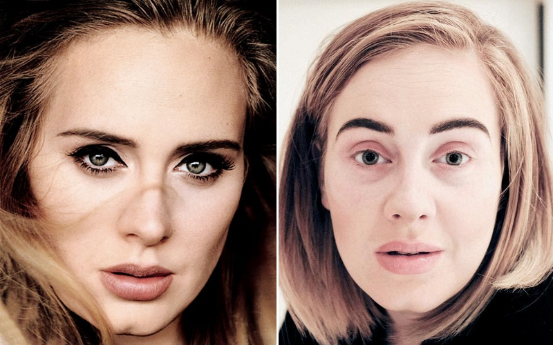 Adele trông như người lạ khi thiếu đi đường kẻ mắt trứ danh
