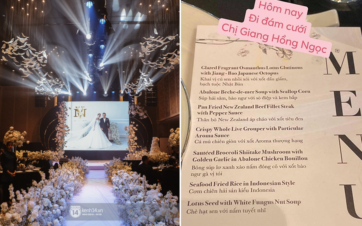 Không chỉ Bảo Thy, đám cưới Giang Hồng Ngọc cũng gây ấn tượng với thực đơn "năm châu hội tụ"