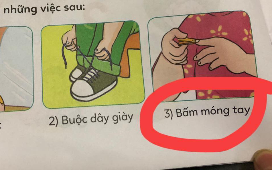 Người mẹ cho rằng &quot;bài tập yêu cầu con tự cắt móng tay&quot; trong SGK lớp 1 quá nguy hiểm, hội phụ huynh vào tranh luận gay gắt
