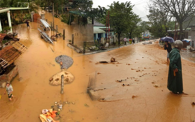 Bão số 9 đã suy yếu nhưng tình hình mưa lũ vẫn đang phức tạp, người dân Quảng Ngãi gồng mình chạy lũ