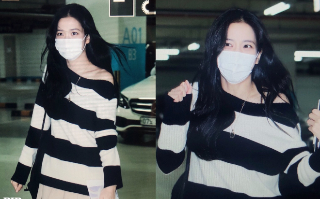 &quot;Hoa hậu&quot; Jisoo (BLACKPINK) lộ ảnh chụp vội đi làm: Trễ nải khoe vai nõn nà, khoảnh khắc tóc bay đẹp đến mức đèn flash dìm không nổi