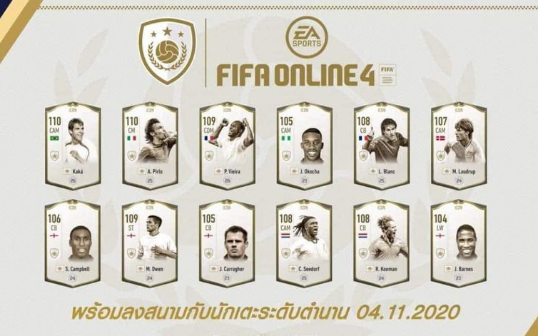 FIFA Online 4: Hàng loạt ICONS mới được cập nhật, Kaka, Vieira, Maldini đều có đủ