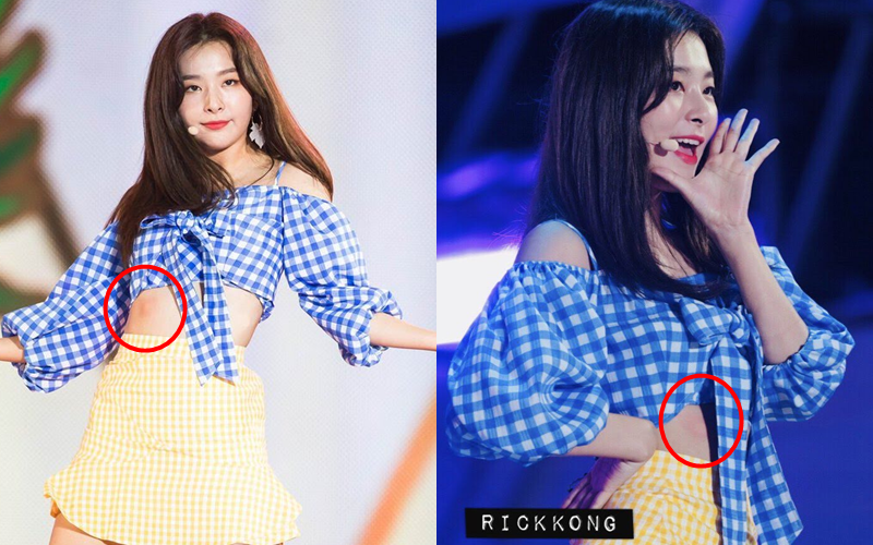 Seulgi (Red Velvet) mặc crop-top bị muỗi đốt sưng bụng nhưng vì chuyên nghiệp mà chẳng dám gãi, fan nhìn mà ngứa giùm!