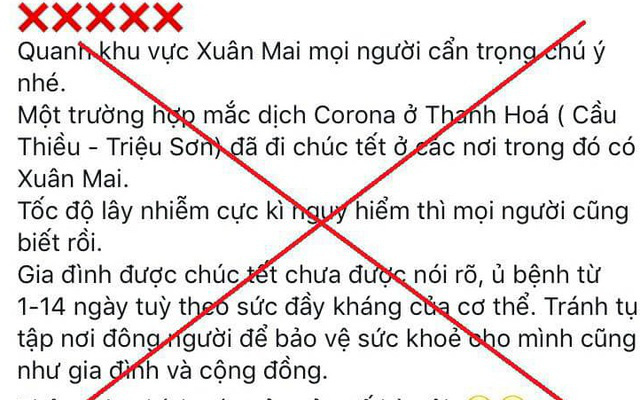 Đăng tin thất thiệt về dịch virus Corona, thanh niên ở Hà Nội bị phạt 10 triệu đồng