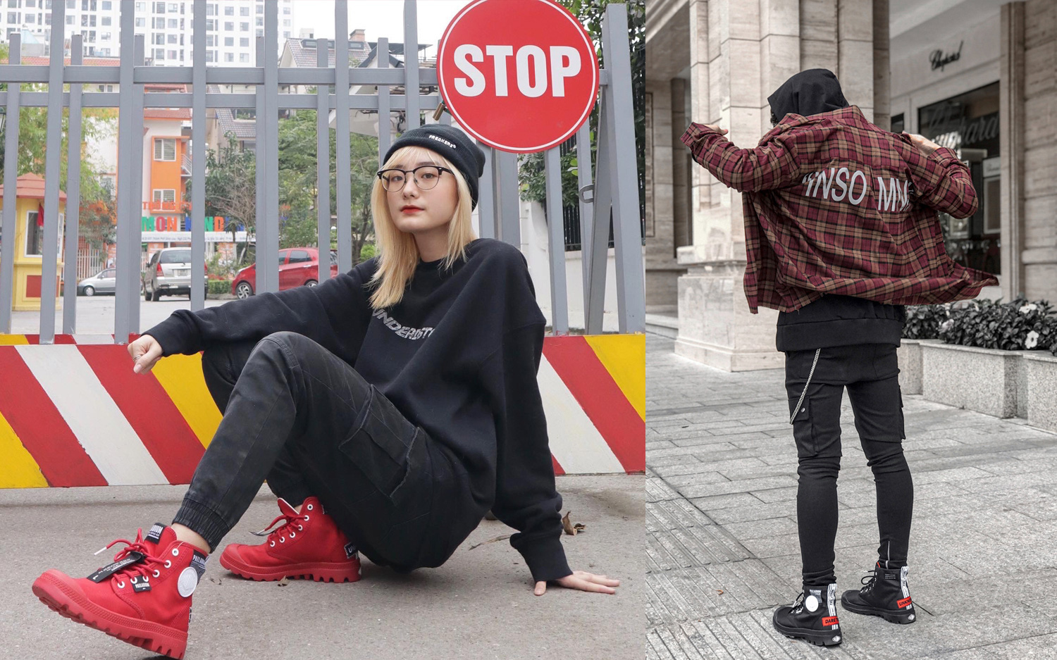 Phối đồ chuẩn street style của giới trẻ Việt trên những đôi Palladium Overlab